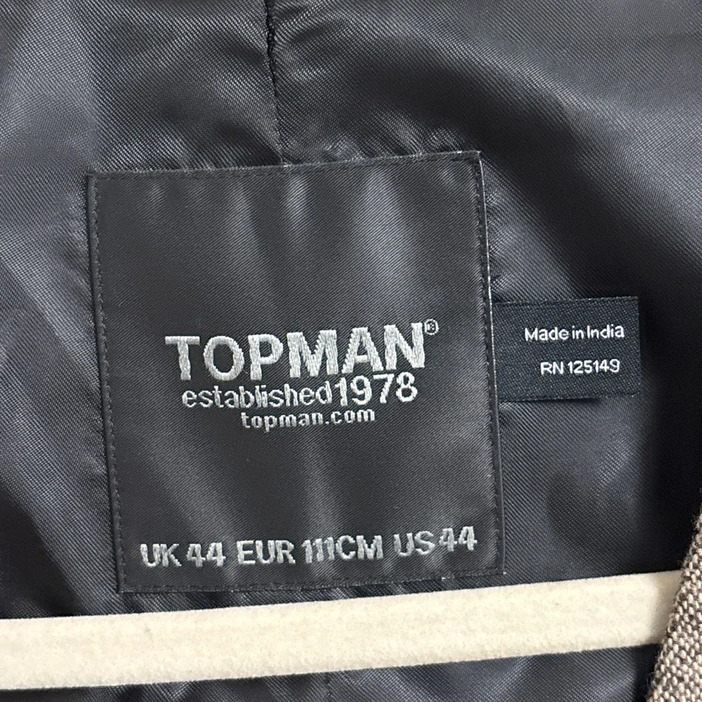 Topman Suit Vest 44 Brown Tweed Wool Blend Waistcoat Classic Casual Dapper